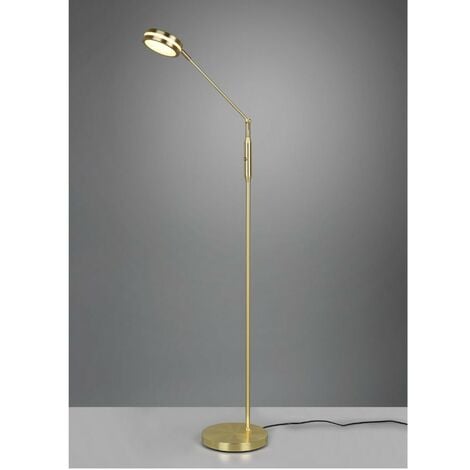 Piantana Ottone Satinato Disco Touch Led Orientabile Franklin Trio Lighting