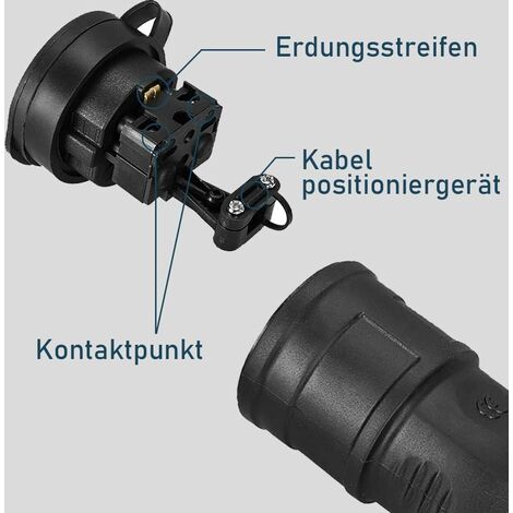 10 Stück Gummi Schuko Stecker Kupplung Schutzkontaktstecker