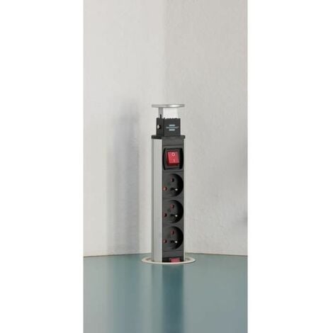 BRENNENSTUHL Tower Power Regleta Retrctil Con Interruptor