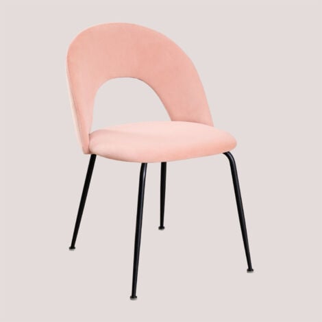 Silla De Comedor En Terciopelo Glorys Style Sklum Negro Rosa