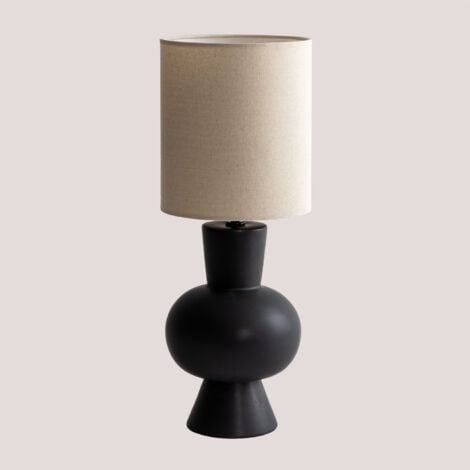 Lampe De Table En C Ramique Arese Sklum Noir