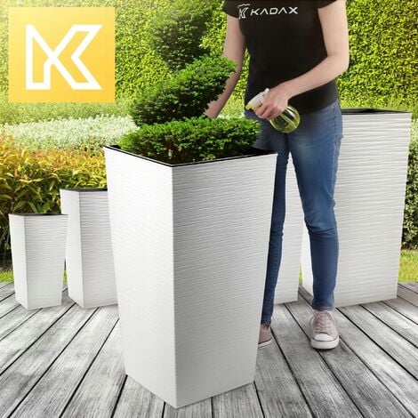 Kadax Blumentopf Mit Einlage Aus Kunststoff Pflanzk Bel Cm Wei