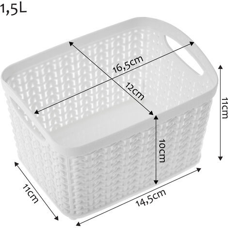 KADAX Aufbewahrungskorb aus Kunststoff Aufbewahrungskiste 1 5L weiß