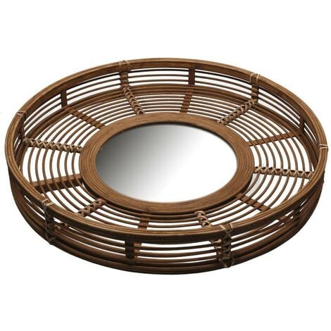 Miroir rond en bois naturel cmø62x8 5