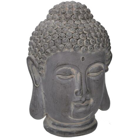 Statue de Bouddha en résine gris 21x20x32cm