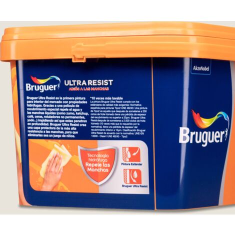 Bruguer ULTRA RESIST Pintura Para Paredes Ultra Lavable Blanco Lienzo 4L