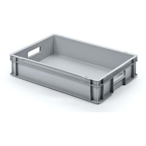 Bac Euro avec poignée ouverte HxLxP 40x30x40cm 37 litres Gris Eurobox