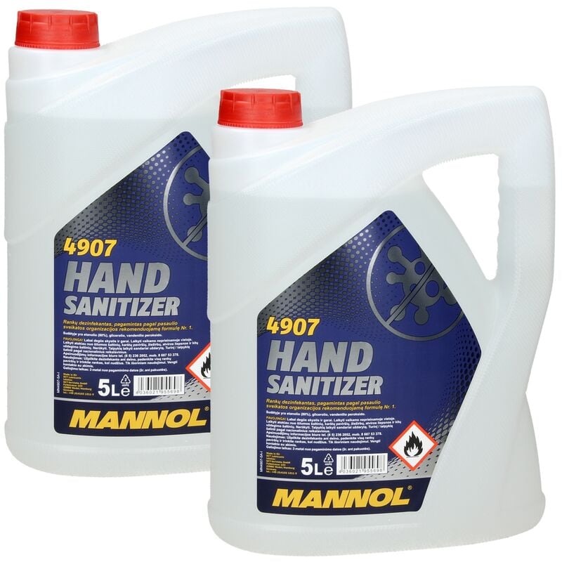 MANNOL 4907 Hand Sanitizer 2 x 5 Liter Flächen und