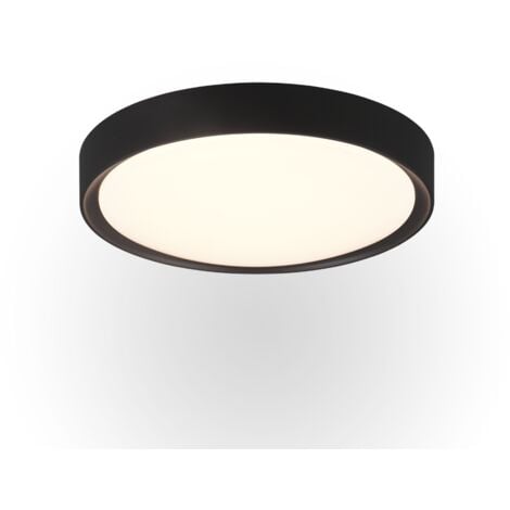 Plafoniera Rotonda Led Dimmerabile Nero IP44 Ø33 cm