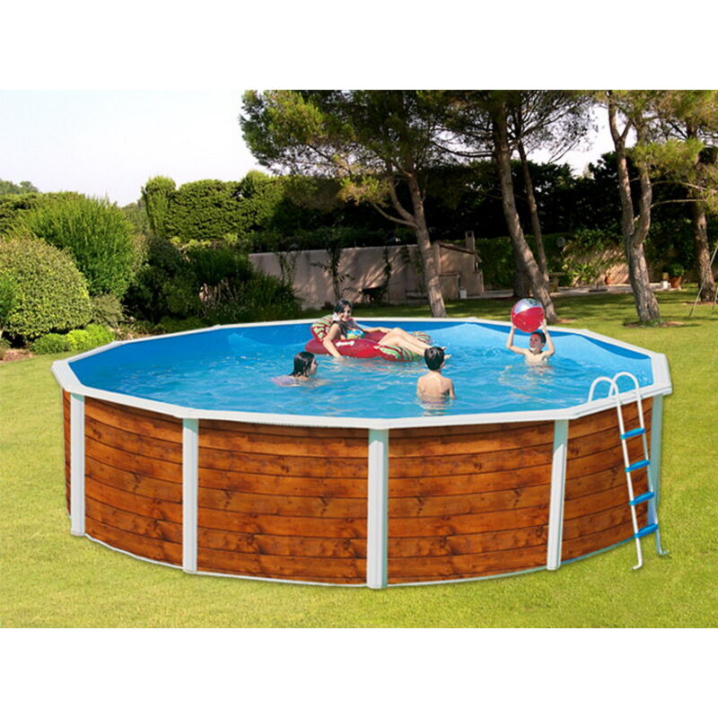 Kit Piscine Hors Sol Acier Toi Etnica Ronde X M D Cor Bois