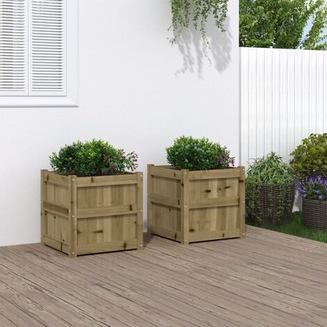 Furniture Limited Jardinières 2 pcs bois de pin imprégné