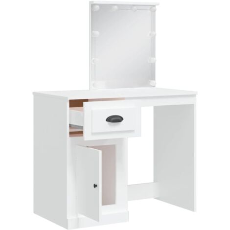 Furniture Limited Coiffeuse avec lumières LED blanc 90x42x132 5