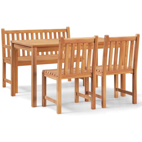 Maison du Monde Juego de comedor para jardín 4 piezas madera