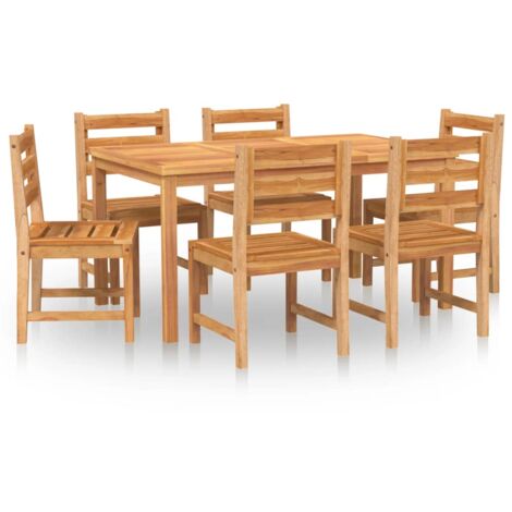 Maison du Monde Juego de comedor de jardín 7 piezas madera