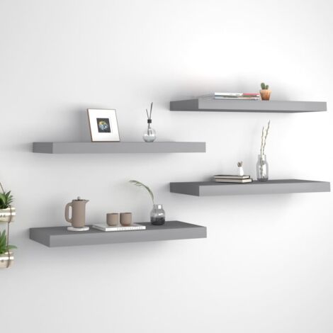 Furniture Limited Estantes Flotantes De Pared Uds Mdf Gris