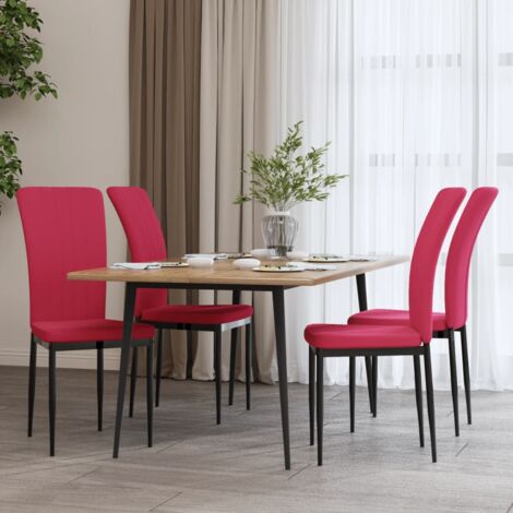 Furniture Limited Sillas De Comedor 4 Unidades Terciopelo Rojo