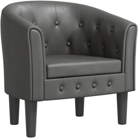 Furniture Limited Poltrona Cabriolet Grigia In Similpelle