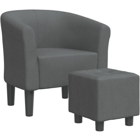 Furniture Limited Poltrona Cabriolet Con Poggiapiedi Grigio