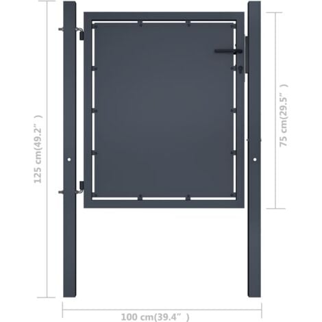 Furniture Limited Cancello Da Giardino In Acciaio 100x75 Cm