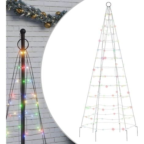 Led Weihnachtsbaum F R Fahnenmast Leds Mehrfarbig Cm Vidaxl