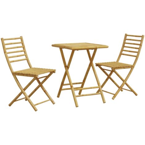 3 Tlg Bistro Set Bambus VidaXL