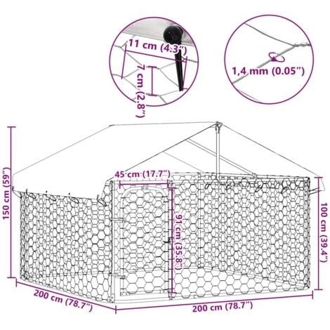 Outdoor Hundezwinger Mit Dach X X Cm Vidaxl
