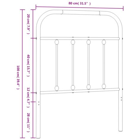 Metal Headboard Black Cm Vidaxl