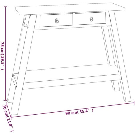 Console Table With Drawers X X Cm Solid Wood Mahogany Vidaxl