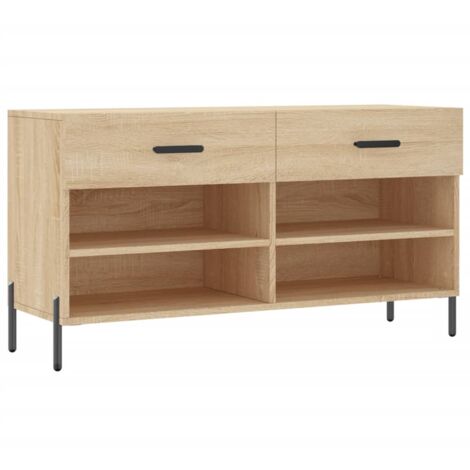 Shoe Bench Sonoma Oak 102x35x55 Cm Engineered Wood VidaXL