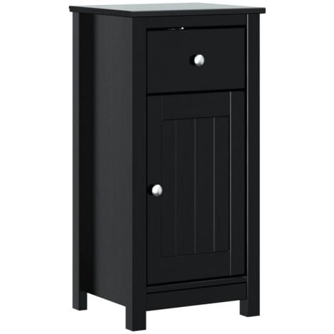 Bathroom Cabinet Berg Black X X Cm Solid Wood Pine Vidaxl