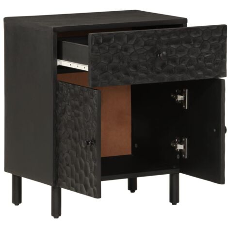 Bedside Cabinet Black X X Cm Solid Wood Mango Vidaxl