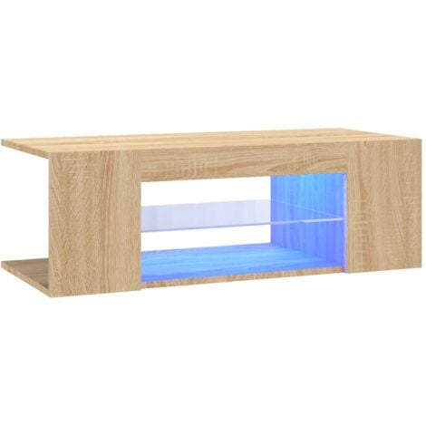 Tv Cabinet With Led Lights Sonoma Oak X X Cm Vidaxl