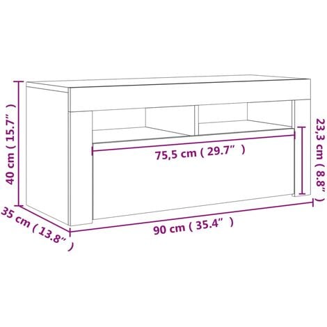 Tv Cabinet With Led Lights Sonoma Oak X X Cm Vidaxl