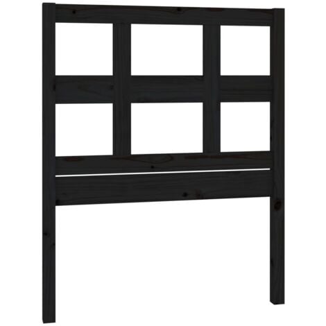 Bed Headboard Black X X Cm Solid Wood Pine Vidaxl