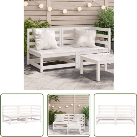 The Living Store Gartensofa Sitzer Wei Massivholz Kiefer