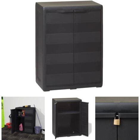 The Living Store Gartenschrank Mit Regal Schwarz