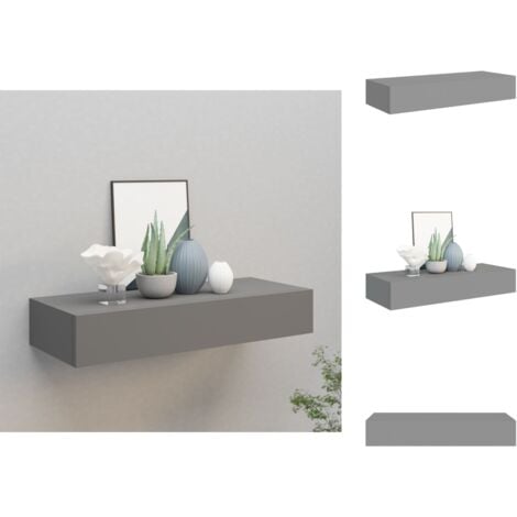 Wandregale Living Wandregal Mit Schublade Grau X X Cm Mdf