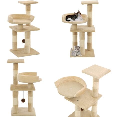 Katzen Kratzbaum Mit Sisal Kratzs Ulen Cm Beige Kratzbaum