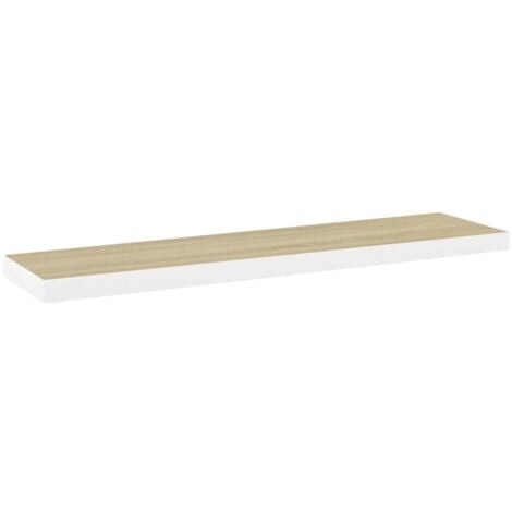 Schweberegale 4 Stk Eichen Optik und Weiß 120x23 5x3 8 cm MDF