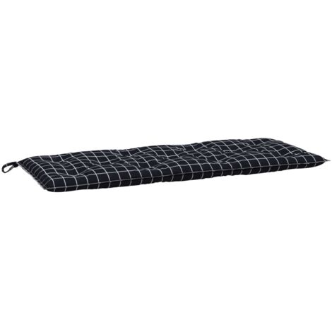 Gartenbank Auflage Schwarz Karomuster 120x50x7 Cm Stoff Gartenbank