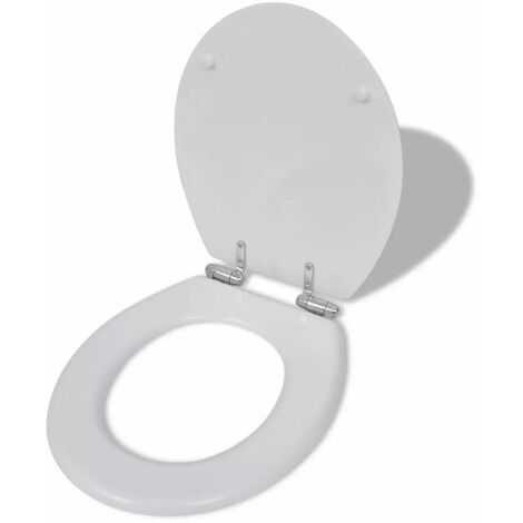 Si Ge De Toilette Mdf Couvercle Fermeture En Douceur Blanc