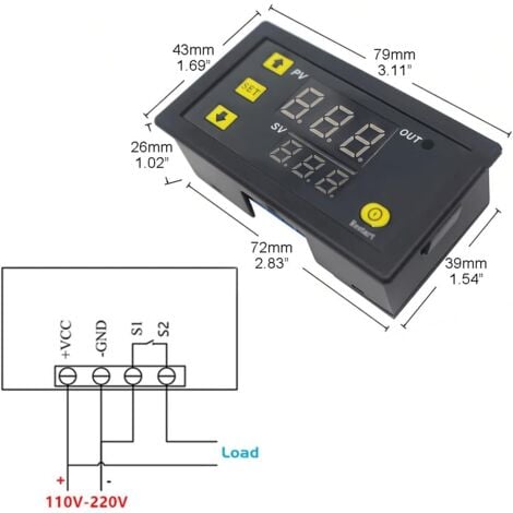 2 Pièces Régulateur de température numérique W3230 AC 110 V 220 V