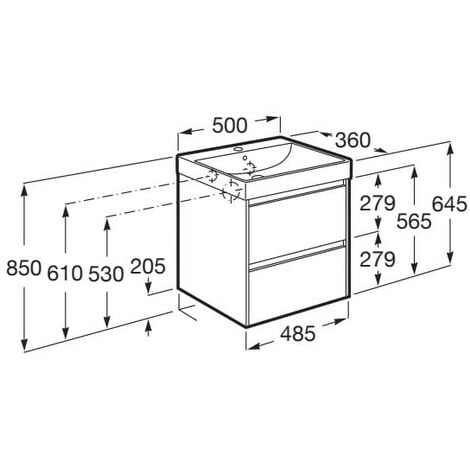 Pack Unik Mueble Base Compacto De Cajones Lavabo Ona Roca Color