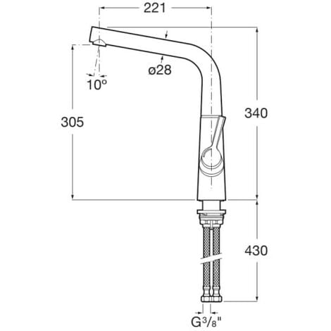 Grifo monomando Cold Start con caño giratorio para cocina SYRA ROCA