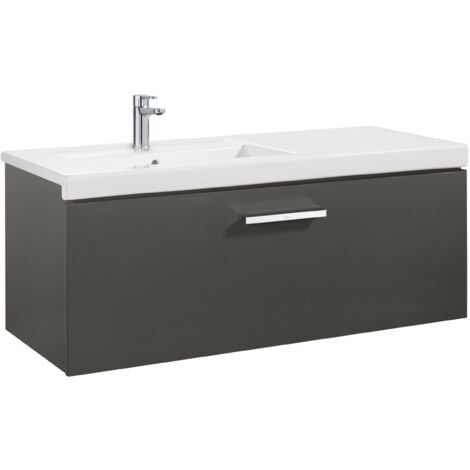 Unik mueble con un cajón lavabo PRISMA ROCA Color Blanco brillo