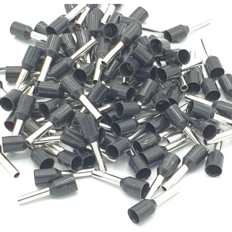 100pcs 1 5mm Insulated Black Single Cord End Terminal Crimp Bootlace