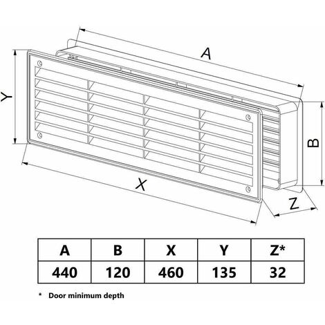 X Mm Internal Door Plastic Ventilation Grille Air Vent Collar