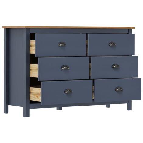 Sideboard Hill Grau X X Cm Massivholz Kiefer