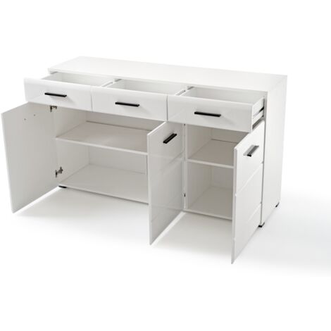 Commode De Rangement Meuble Universel Couleur Blanc Brillant X X