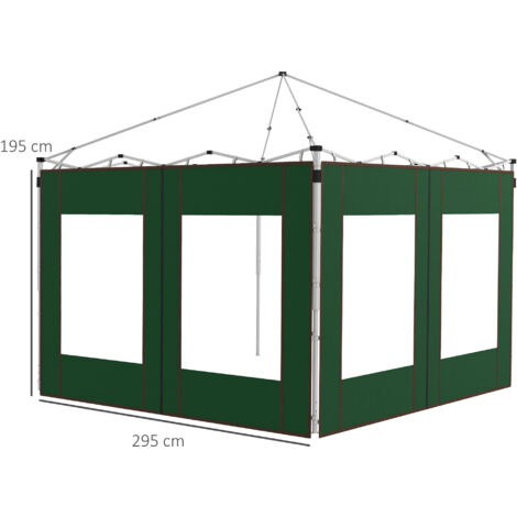 Outsunny X M Or X M Pop Up Gazebo Side Panels With Windows Green